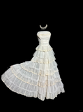 Niulatu Ball Gown Strapless White Lace Prom Gown Fairy Prom Dresses SD2921