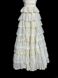 Niulatu Ball Gown Strapless White Lace Prom Gown Fairy Prom Dresses SD2921
