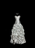 Niulatu Mermaid Sweetheart Neckline Gray Taffeta Prom Dress Ruffle Long Party Dress SD2922