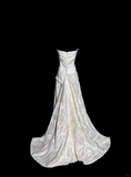 Niulatu A line Strapless White Lace Prom Gown Fairy Prom Dresses SD2922