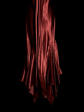 Niulatu Mermaid Spaghetti Straps Satin Burgundy Prom Gown Fairy Prom Dresses SD2923