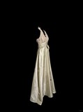 Niulatu A line V Neckline Champagne Lace Prom Gown Fairy Prom Dresses SD2924