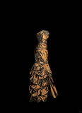 Niulatu Mermaid Strapless Neckline Brown Taffeta Prom Dress Ruffle Long Party Dress SD2925