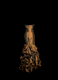Niulatu Mermaid Strapless Neckline Brown Taffeta Prom Dress Ruffle Long Party Dress SD2925