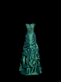 Niulatu Mermaid Sweetheart Neckline Green Taffeta Prom Dress Ruffle Long Party Dress SD2928
