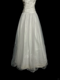 Niulatu Ball Gown Strapless Tulle White Prom Gown Fairy Prom Dresses SD2932