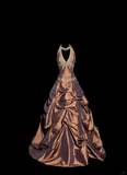 Niulatu Ball Gown Halter Brown Sleeveless Long Prom Gown Fairy Prom Dresses SD2933