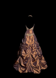 Niulatu Ball Gown Halter Brown Sleeveless Long Prom Gown Fairy Prom Dresses SD2933