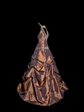Niulatu Ball Gown Halter Brown Sleeveless Long Prom Gown Fairy Prom Dresses SD2933