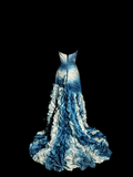 Niulatu Mermaid Sweetheart Sleeveless Long Blue Prom Gown Fairy Prom Dresses SD2934