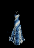 Niulatu Mermaid Sweetheart Sleeveless Long Blue Prom Gown Fairy Prom Dresses SD2934