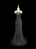 Niulatu Mermaid Halter Gray Long Prom Gown Fairy Prom Dresses SD2938