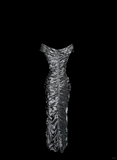Niulatu Sheath Off The Shoulder Silver Gray Sleeveless Long Prom Gown Fairy Prom Dresses SD2943