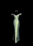 Niulatu Mermaid Off The Shoulder Green Long Prom Gown Fairy Prom Dresses SD2945