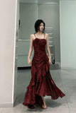 Niulatu Mermaid Spaghetti Straps Long Party Dresses Birthday Outfits SD2950