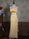 Niulatu Yellow Halter Neck Floral Prom Gown Fairy Princess Prom Dress SD2955