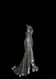 Niulatu Mermaid V Neckline Gray Sequin Long Prom Gown Fairy Prom Dresses SD2958