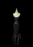 Niulatu Mermaid Sweetheart Black Sequin Long Prom Gown Fairy Prom Dresses SD2961