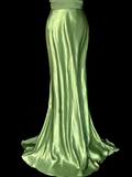 Vintage Classy Mermaid V Neckline Sage Green Beads Long Evening Dress Prom Dresses HZ1214