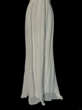 Classy Elegant A line Halter White Chiffon Sleeveless Long Prom Dresses HZ1214