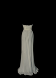 Classy Elegant A line Halter White Chiffon Sleeveless Long Prom Dresses HZ1214