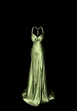 Vintage Classy Mermaid V Neckline Sage Green Backless Long Evening Dress Prom Dresses HZ1214