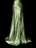 Vintage Classy Mermaid V Neckline Sage Green Backless Long Evening Dress Prom Dresses HZ1214