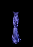 Vintage Classy Mermaid Sweetheart Grape Satin Sleeveless Pleated Long Evening Dress Prom Dresses HZ1214