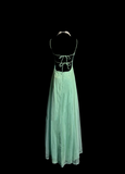 Classy Elegant A line Spaghetti Straps Blue Beading Sleeveless Chiffon Prom Dresses HZ1214