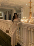 Niulatu Mermaid Square Neckline Long Sleeves Long Prom Dresses Birthday Dress SD299
