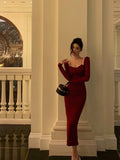 Niulatu Sheath Straps Burgundy Long Sleeves Prom Dresses Birthday Outfits SD307