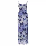 Niulatu Sheath Spaghetti Straps Purple Butterfly Print Lace Casual Dress Beach Holiday Dresses SD314