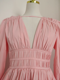 Niulatu A line V Neckline Long Sleeves Spring Casual Dress Beach Holiday Dresses SD322