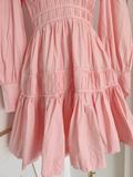 Niulatu A line V Neckline Long Sleeves Spring Casual Dress Beach Holiday Dresses SD322