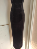 Niulatu Sheath High Neckline Black Travel Vacation Dresses Velvet Birthday Dress SD326