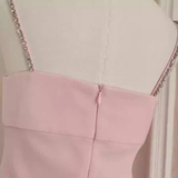 Niulatu Sheath Spaghetti Straps Pink Travel Vacation Dresses Dinner Birthday Dress SD332
