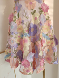 Niulatu A line Straps Sleeveless Floral Party Dress Short Holiday Dresses SD340