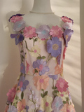 Niulatu A line Straps Sleeveless Floral Party Dress Short Holiday Dresses SD340