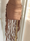 Niulatu Sheath Strapless Ruffles Tulle Brown Vacation Dresses Short Birthday Outfits SD345