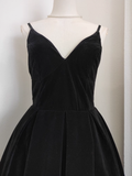 Niulatu A line Sleeveless Black Velvet Party Dress Holiday Birthday Dresses For Women SD351