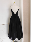 Niulatu A line Sleeveless Black Velvet Party Dress Holiday Birthday Dresses For Women SD351