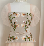 Niulatu A Line Square Neckline Short Sleeves Party Dress Holiday Birthday Dresses For Women SD358