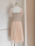 Niulatu A Line Square Neckline Short Sleeves Party Dress Holiday Birthday Dresses For Women SD358