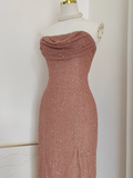 Niulatu Sheath Strapless Sequin Party Dress Holiday Birthday Outfits For Women SD359