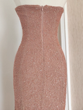 Niulatu Sheath Strapless Sequin Party Dress Holiday Birthday Outfits For Women SD359