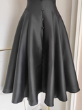 Niulatu A line Spaghetti Straps Sleeveless Black Party Dress Holiday Birthday Dresses For Women SD360