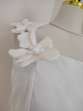 Niulatu A line Straps White Satin Dinner Party Dresses Birthday Outfits SD384