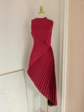 Niulatu Sheath Scoop Neckline Burgundy Satin Dinner Party Dresses Birthday Outfits SD391