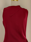 Niulatu Sheath Scoop Neckline Burgundy Satin Dinner Party Dresses Birthday Outfits SD391