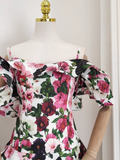 Niulatu A line Spaghetti Straps Sleeveless Floral Cocktail Dress Short Birthday Outfits SD395